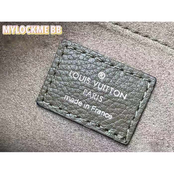 Louis Vuitton LV Women Mylockme Chain Bag Light Khaki Green Grained Calf Leather