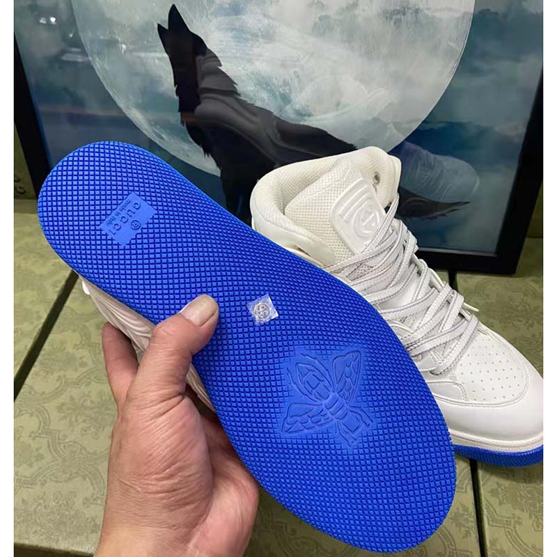 Gucci Unisex GG Gucci Basket Sneaker White Demetra Rubber Interlocking G Patch