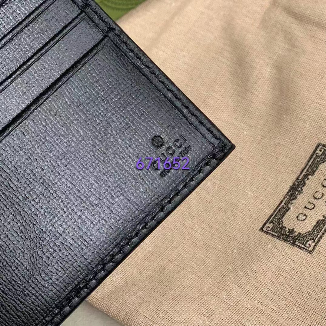 Gucci Unisex GG Wallet Interlocking G Black GG Supreme Canvas Leather