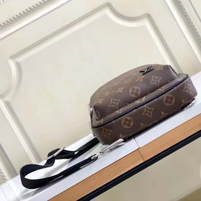 Louis Vuitton LV Unisex Avenue Sling Bag Brown Monogram Macassar Coated Canvas Cowhide