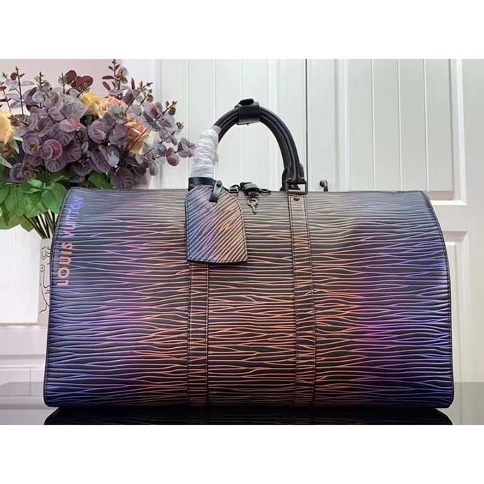 Louis Vuitton LV Unisex Keepall Bandoulière 50 Gradient Electric Sun Epi XL Calfskin Leather
