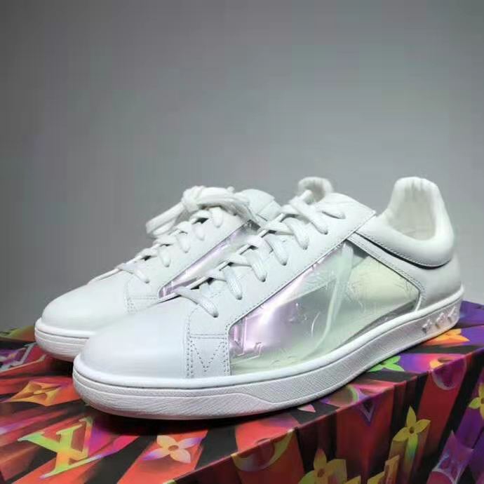 Louis Vuitton LV Unisex Luxembourg Sneaker Mix of Materials Monogram Flower-White