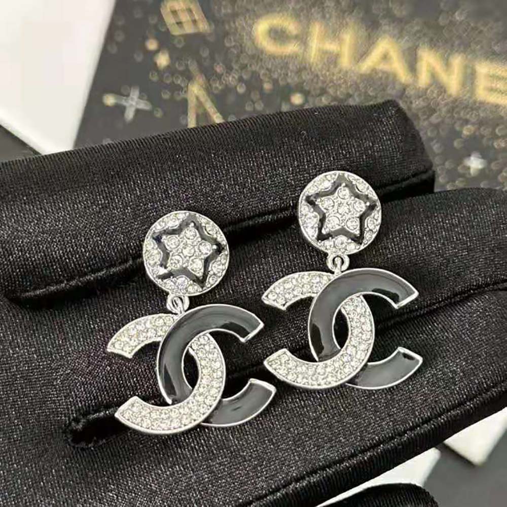 Chanel Women Pendant Earrings in Metal and Strass