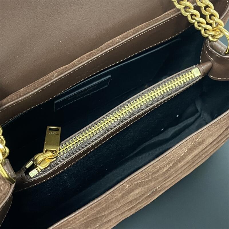 LSY Loulou Quilted Suede Shoulder Bag