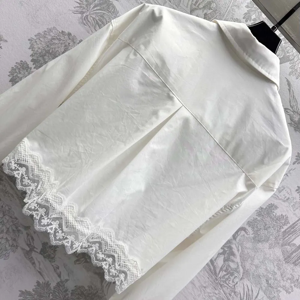Louis Vuitton LV Women Lace Trim Shirt 1AHGWW
