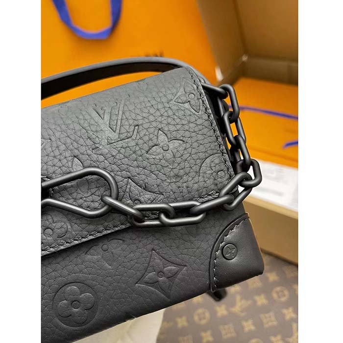 Louis Vuitton LV Unisex Steamer Wearable Wallet Black Embossed Cowhide Leather