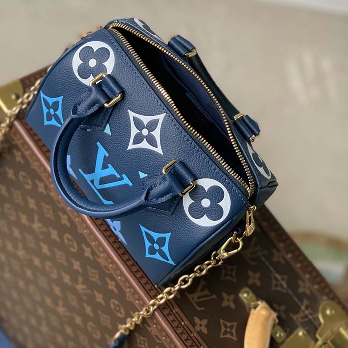 Louis Vuitton LV Women Seedy Bandoulière 20 Dégradé Blue Embossed Supple Cowhide Leather