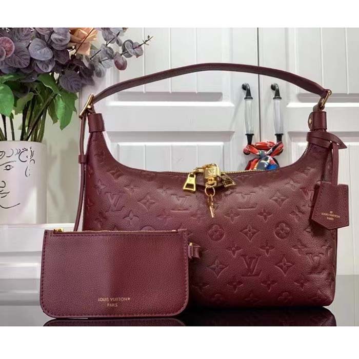 Louis Vuitton LV Women Sac Sport Wine Red Monogram Empreinte Embossed Grained Cowhide Leather