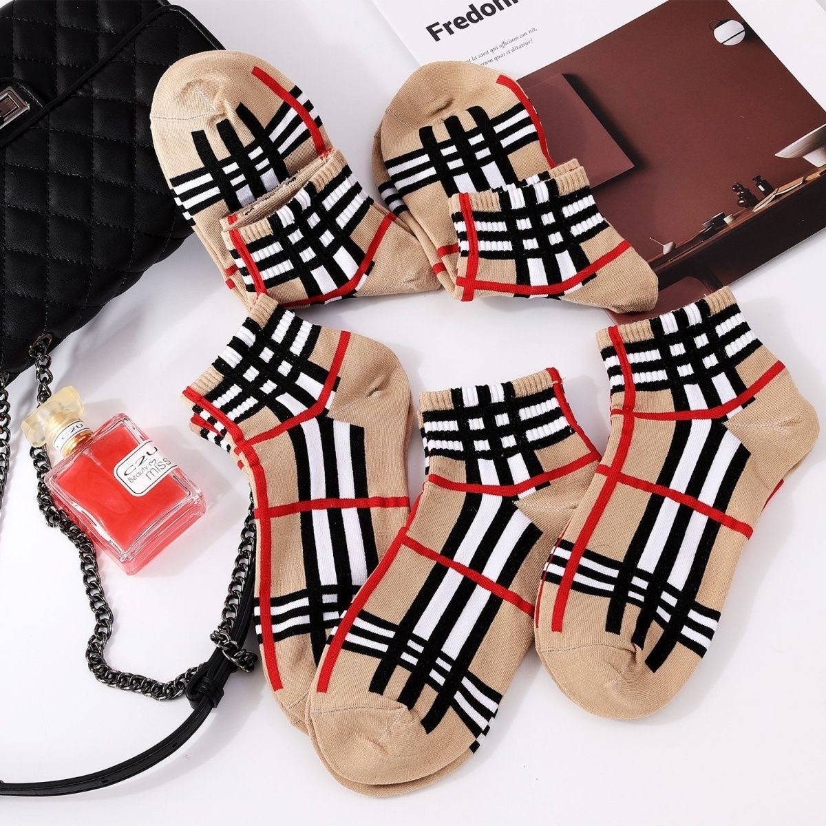 BBR Classic Check Fashion Sock PD042025051904