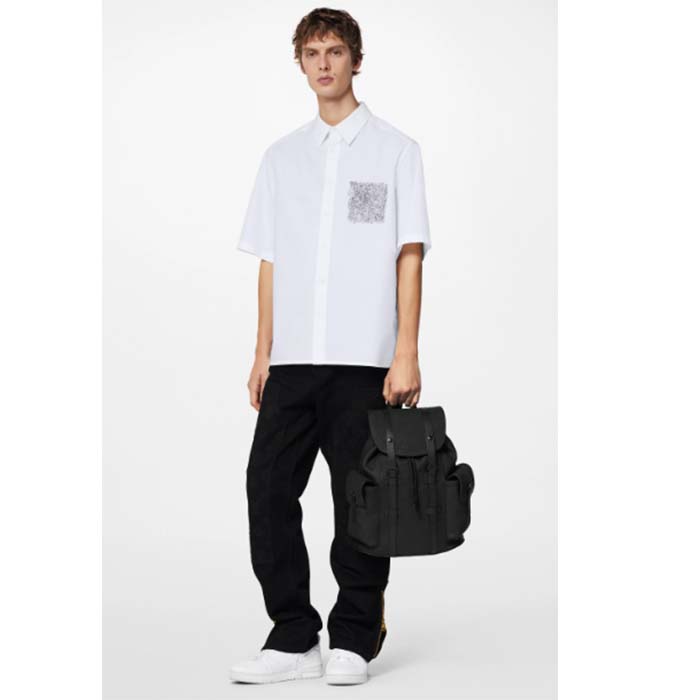 Louis Vuitton LV Unisex Christopher PM Backpack Black Taurillon Monogram Embossed Cowhide Leather