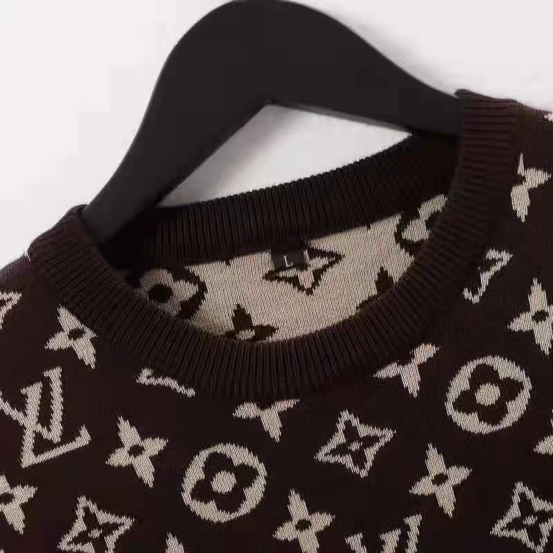 Louis Vuitton LV Women Full Monogram Jacquard Crew Neck Cotton Black