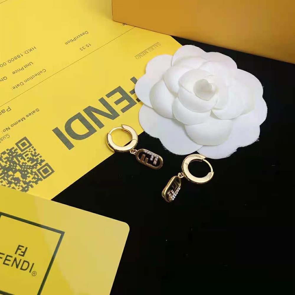 Fendi Women O Lock Earrings Gold-Colored Earrings