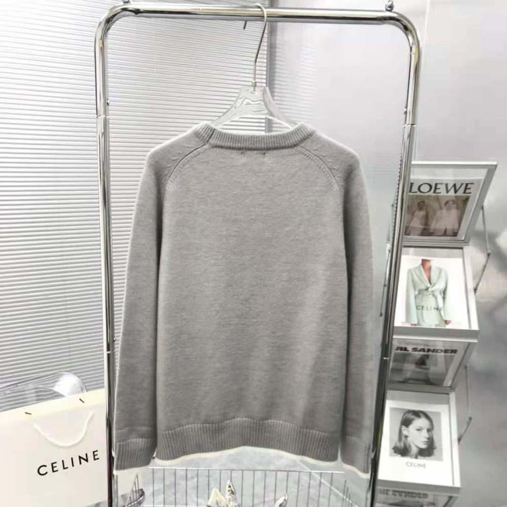 Dior Men Christian Dior Atelier Sweater Gray Wool Jersey