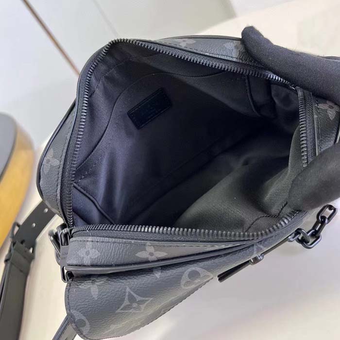 Louis Vuitton LV Unisex Steamer Messenger Monogram Eclipse Coated Canvas Cowhide Leather