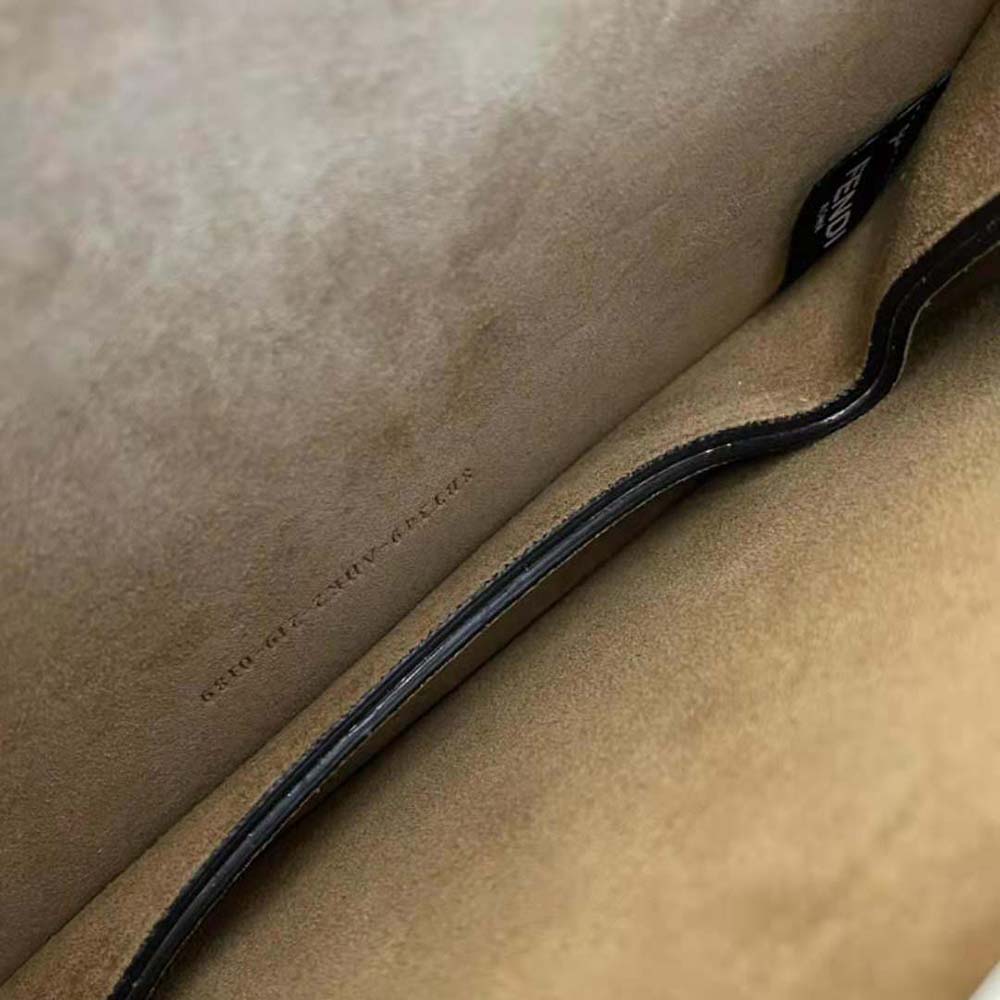 Fendi Women Touch White Leather Bag with Metal FF Clasp