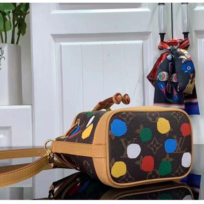 Louis Vuitton LV Women Nano Noé Monogram Coated Canvas 3D Painted Dots Print