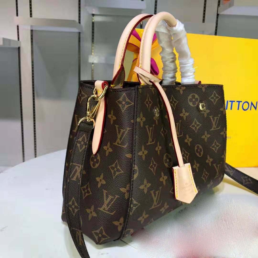 Louis Vuitton LV Women Montaigne MM in Iconic Monogram Canvas-Brown