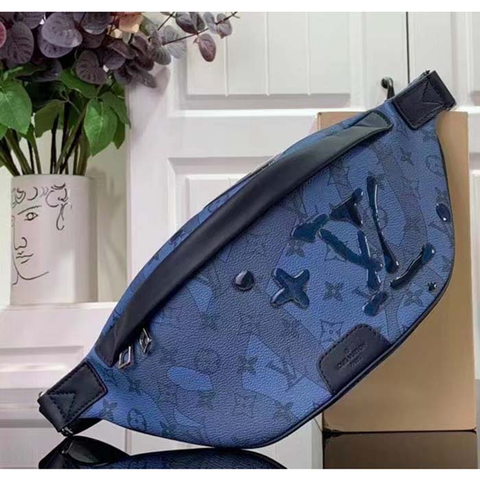 Louis Vuitton LV Unisex Discovery Bumbag Abyss Blue Monogram Aquagarden Coated Canvas