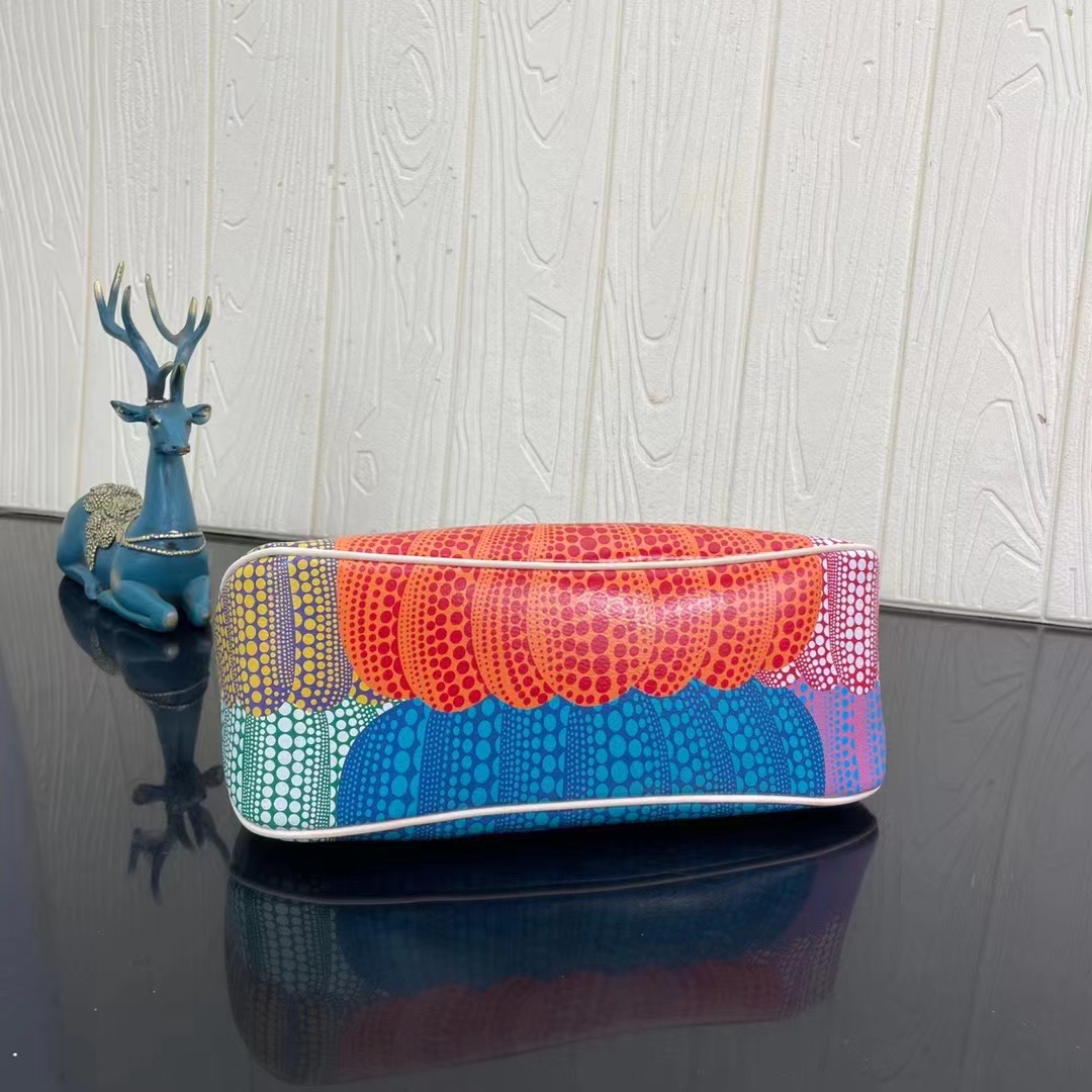 Louis Vuitton Women LV x YK Boulogne Monogram Coated Canvas Pumpkin Print Cowhide Leather