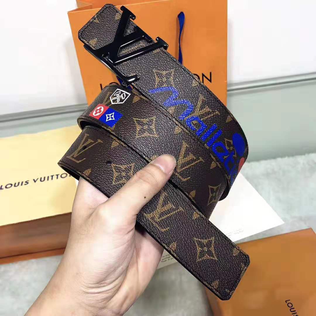 Louis Vuitton LV Initiales 40mm Belt in Monogram Canvas-Brown