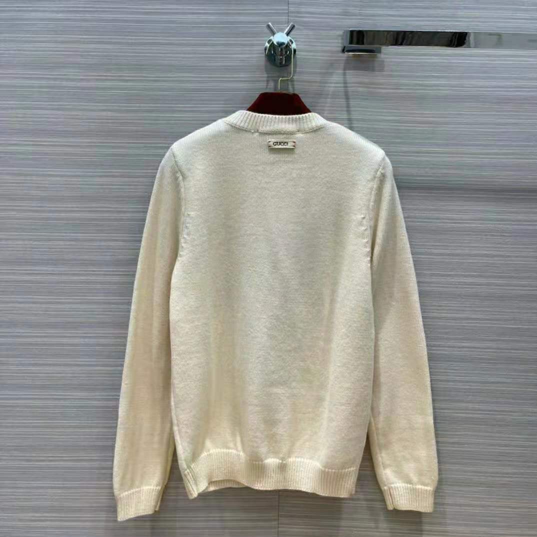 Gucci Men Doraemon x Gucci Wool Sweater White Crewneck