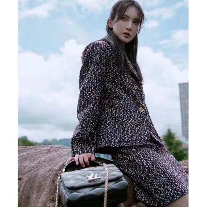 Louis Vuitton LV Women GO-14 MM Black Lamb Leather Cowhide Leather