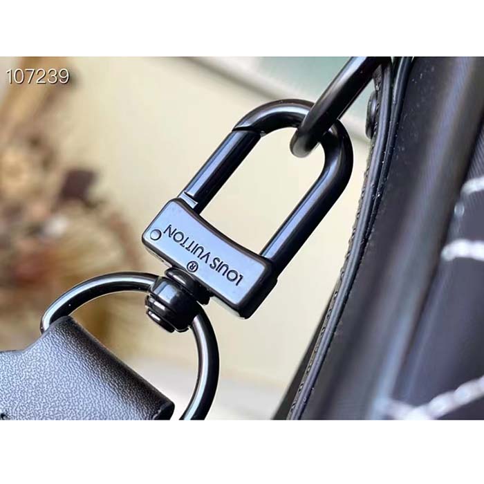 Louis Vuitton LV Unisex Keepall 50B Black Nylon Cowhide Leather Signature Embroidery