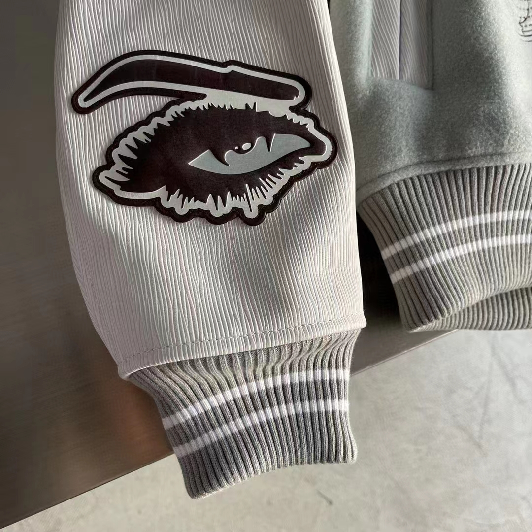 Louis Vuitton Women LV Varsity Leather Blouson Cropped Fit Epi Leather Sleeves Shirt Collar Cotton Wool