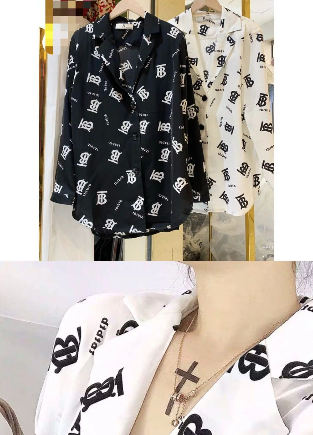 Fashion Versatile Printed Small Suit Long Sleeve Shirt 1024042714