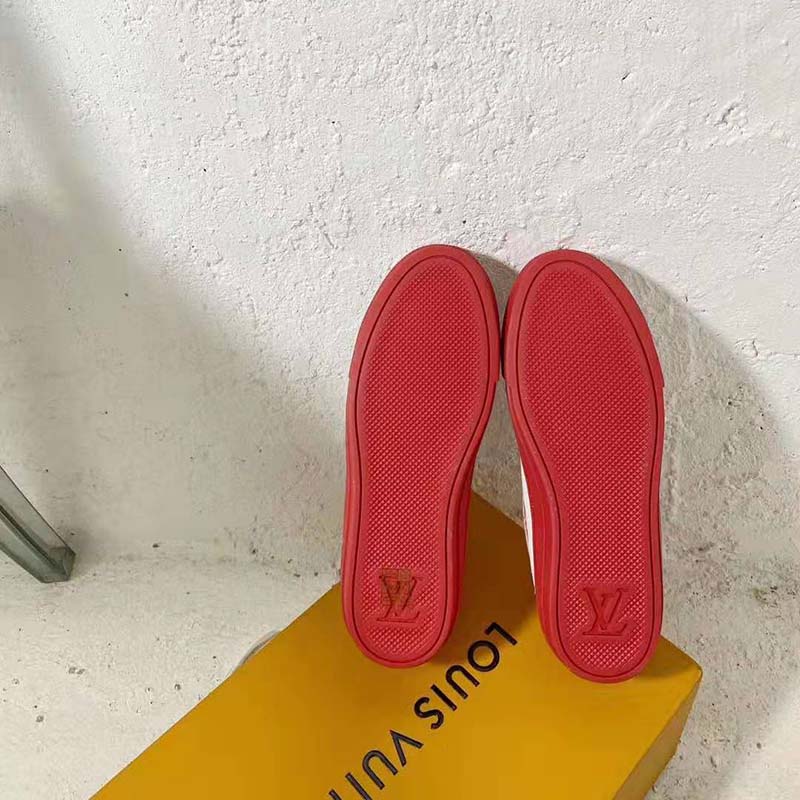 Louis Vuitton Women LV Escale Stellar Sneaker Cotton Canvas Monogram Flowers-Red