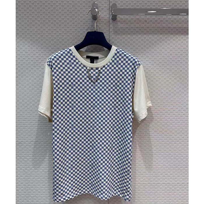 Louis Vuitton Men LV Damier Front T-Shirt Cotton Creamy White 1AFPA0