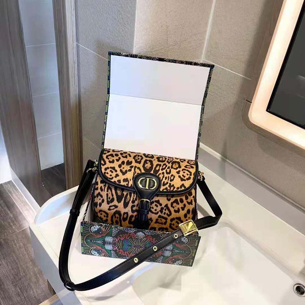 Dior Women Medium Dior Bobby Bag Beige Multicolor Mizza Jacquard