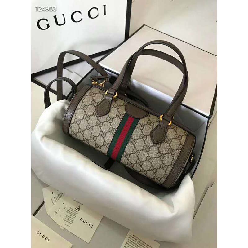 Gucci GG Unisex Ophidia GG Small Boston Bag Supreme Canvas