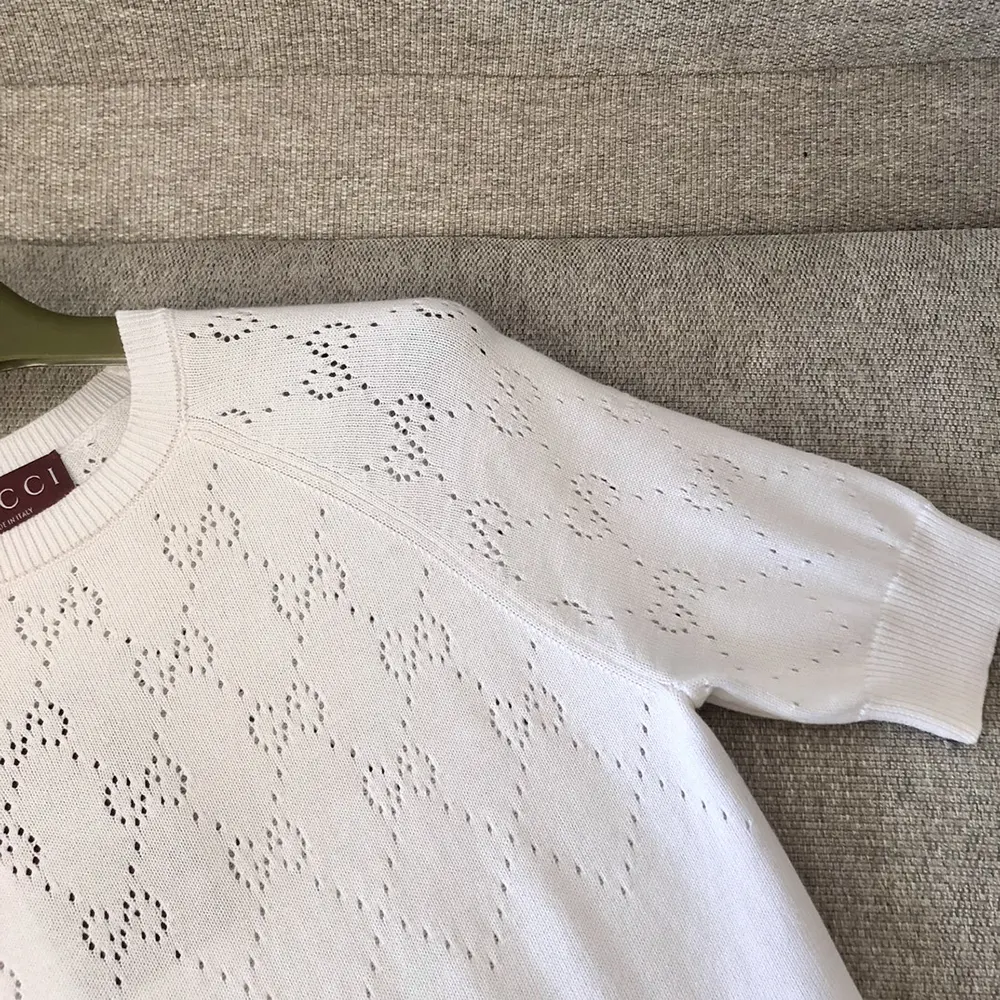 Gucci Women GG Cotton Crewneck Top-White ‎820703XKEO6