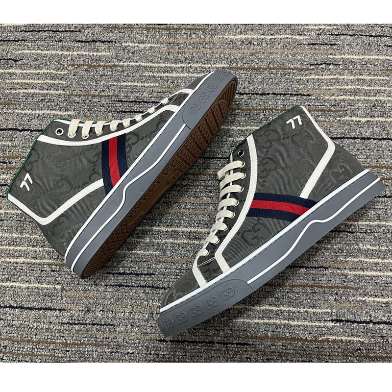 Gucci Men Off The Grid High Top Gucci Tennis 1977 Rubber Sole Flat 2 Cm Heel