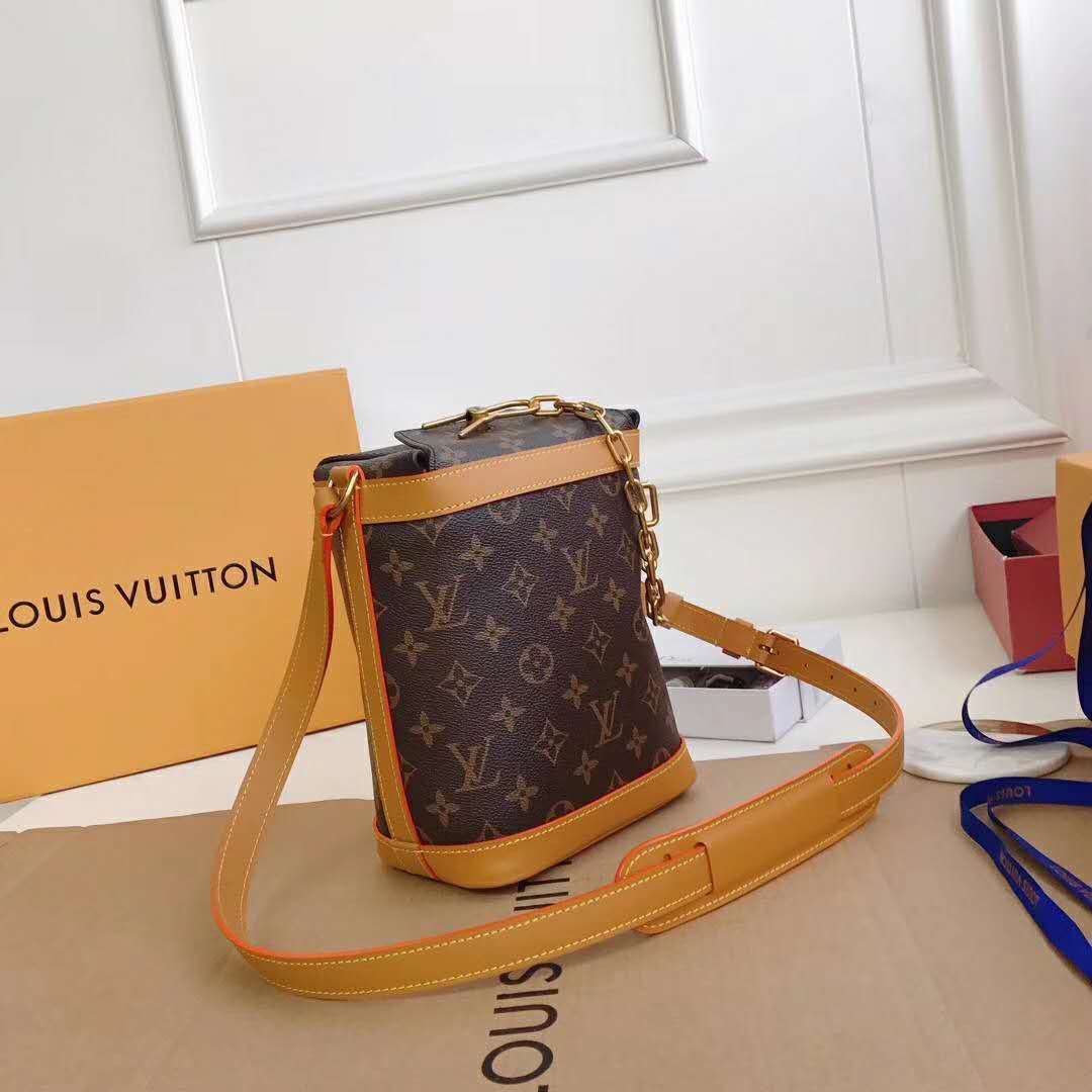 Louis Vuitton LV Unisex Milk Box Bag in Monogram Coated Canvas and Natural Leather