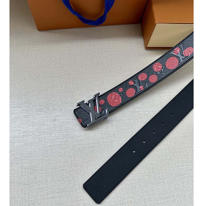 Louis Vuitton Unisex LV x YK LV Initiales 40mm Reversible Belt Painted Dots Monogram Embossed Taurillon Leather