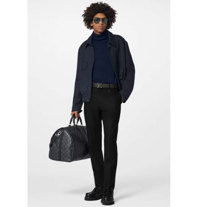 Louis Vuitton Unisex LV Optic 40 MM Reversible Belt Black Calf Leather Initiales Buckle