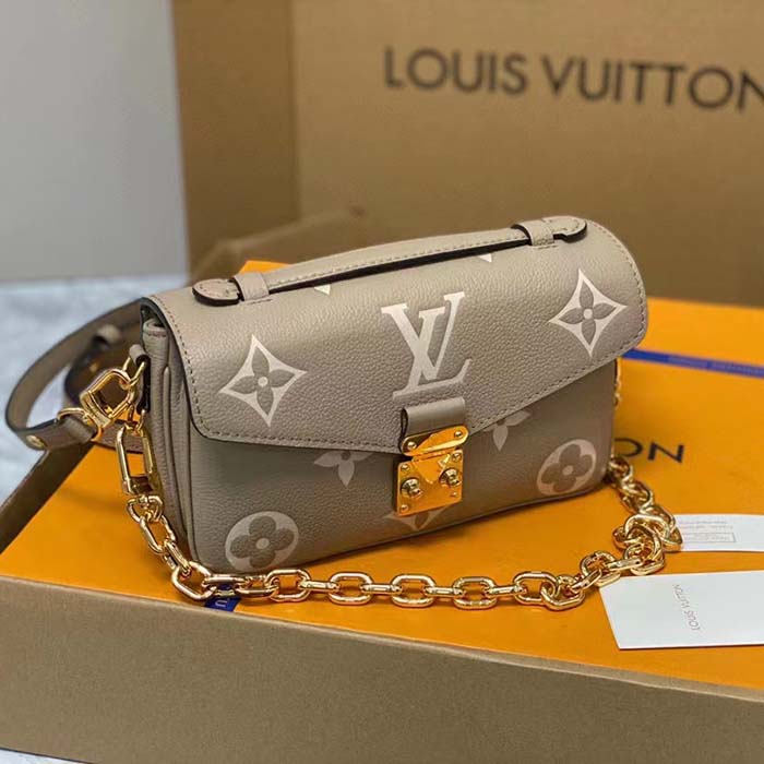 Louis Vuitton LV Women Pochette Métis East West Bag Beige Grained Cowhide Leather