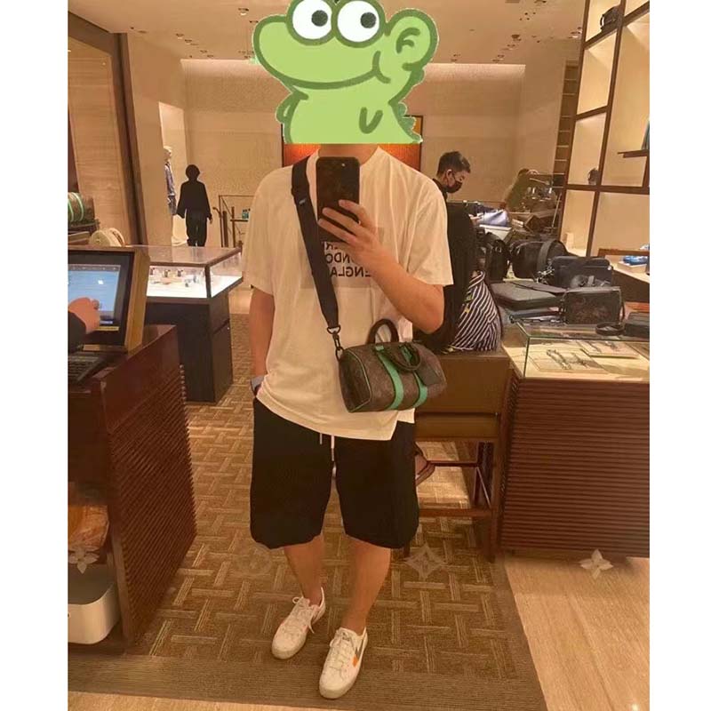 Louis Vuitton LV Unisex Keepall Bandoulière 25 Brown Green Monogram Macassar Coated Canvas