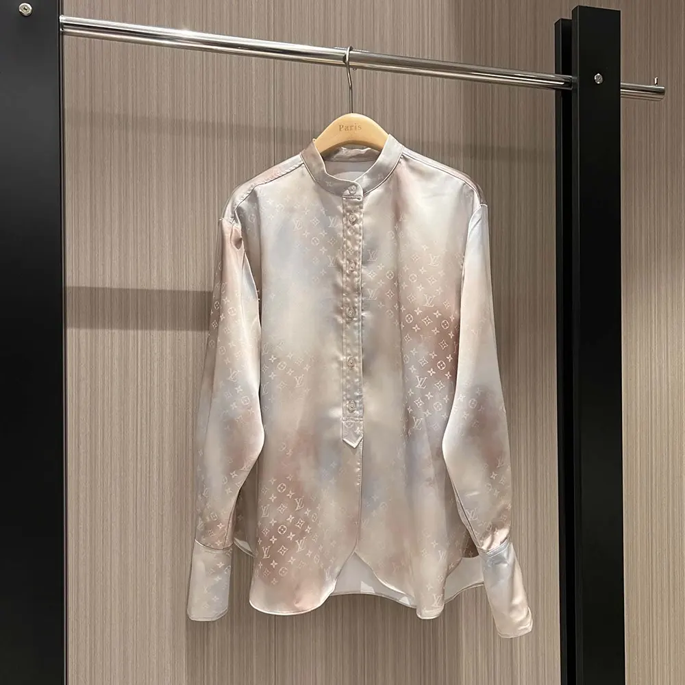 Louis Vuitton Women Collarless Monogram Cloud Shirt 1AGBFJ