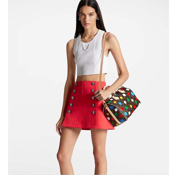 Louis Vuitton LV Women LV x YK Speedy Bandoulière 25 Monogram Coated Canvas 3D Painted Dots Print