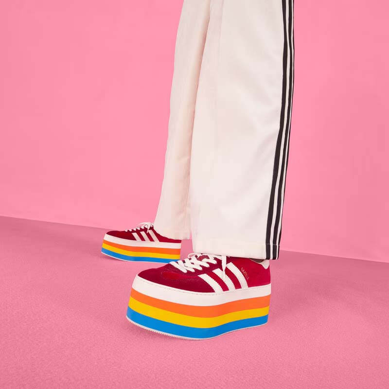 Gucci Women Adidas x Gucci GG Gazelle Sneaker Red Velvet Details Demetra