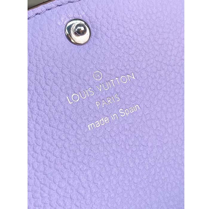 Louis Vuitton LV Unisex Rosalie Coin Purse Purple Monogram Empreinte Embossed Supple Grained Cowhide Leather