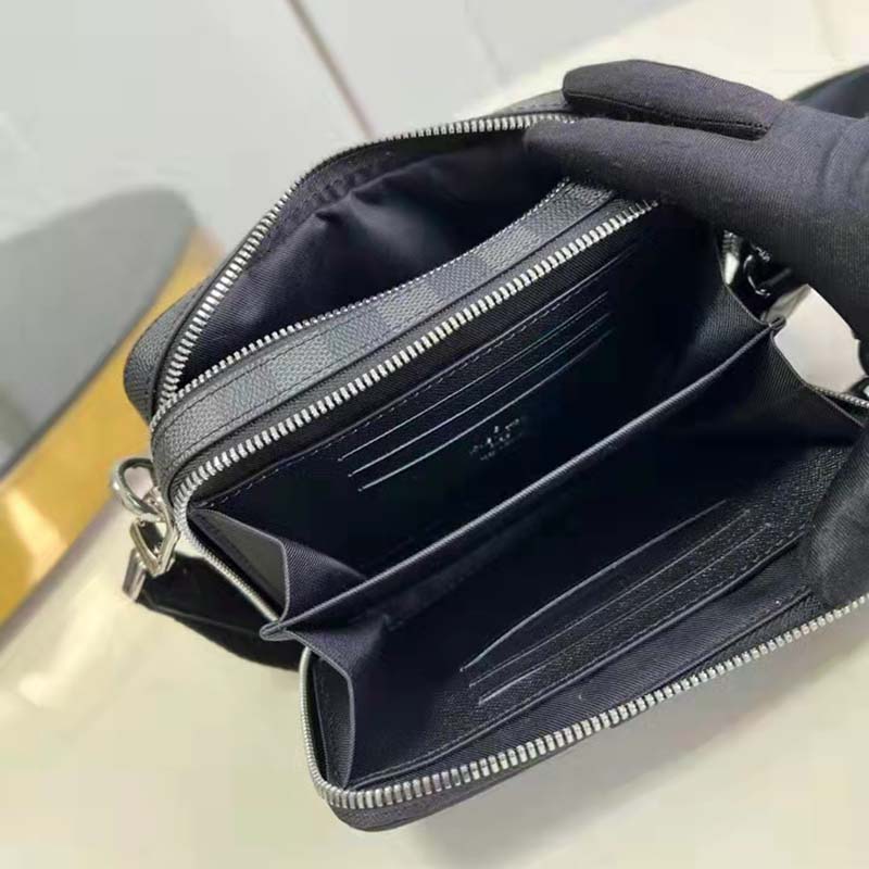 Louis Vuitton LV Unisex Alpha Wearable Wallet Damier Graphite Coated Canvas Cowhide