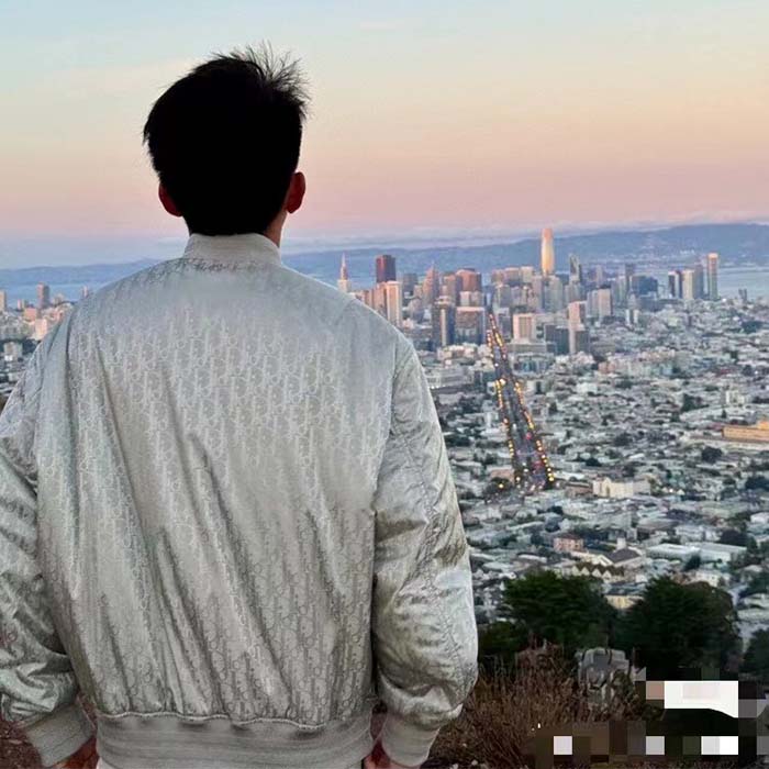 Dior Men CD Dior Oblique Bomber Jacket Gray Technical Fabric