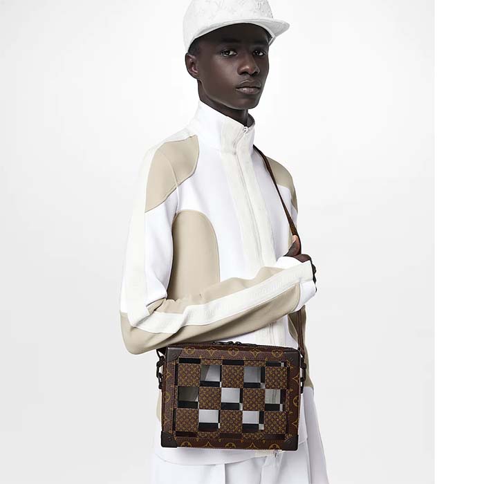 Louis Vuitton LV Unisex Slim Soft Trunk Brown Monogram Chess Coated Canvas PVC