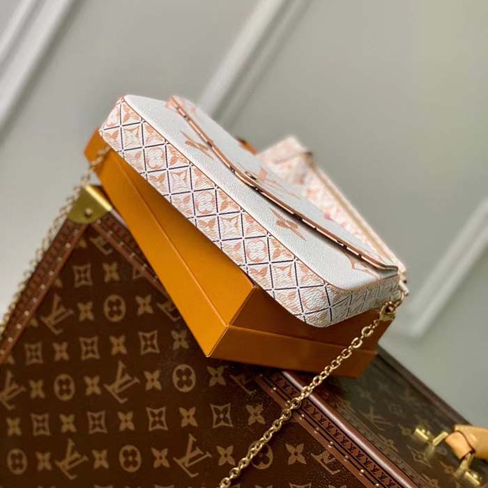 Louis Vuitton LV Women Félicie Pochette Beige Monogram Coated Canvas Microfiber Lining