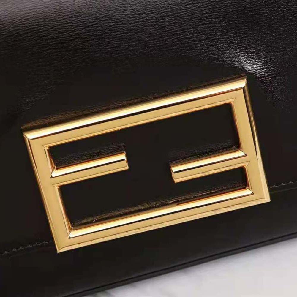 Fendi Women Wallet on Chain with Pouches Leather Mini-Bag-Black