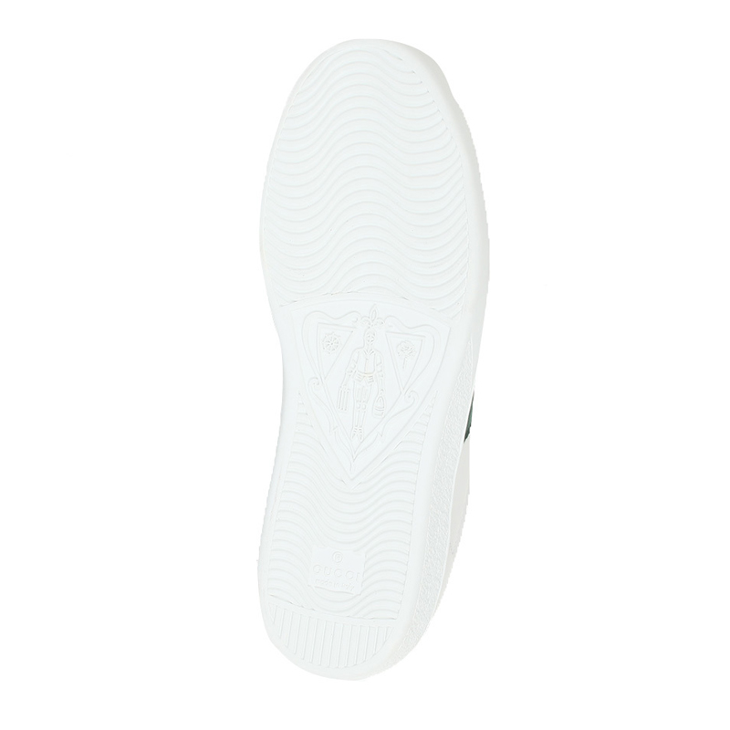 Gucci Men Ace Low-top Sneaker Shoes in Leather with Web-Green